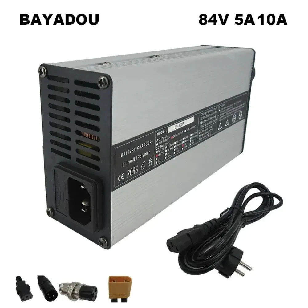 84V 20A Smart Charger - เครื่องชาร์จแบตเตอรี่ลิเธียมอัจฉริยะ 72V 4A 5A 10A 20S