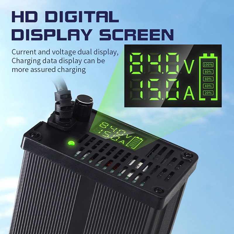 เครื่องชาร์จแบตเตอรี่ลิเธียมแบ - 84V 20A Smart Charger บทวิจารณ์และราคา