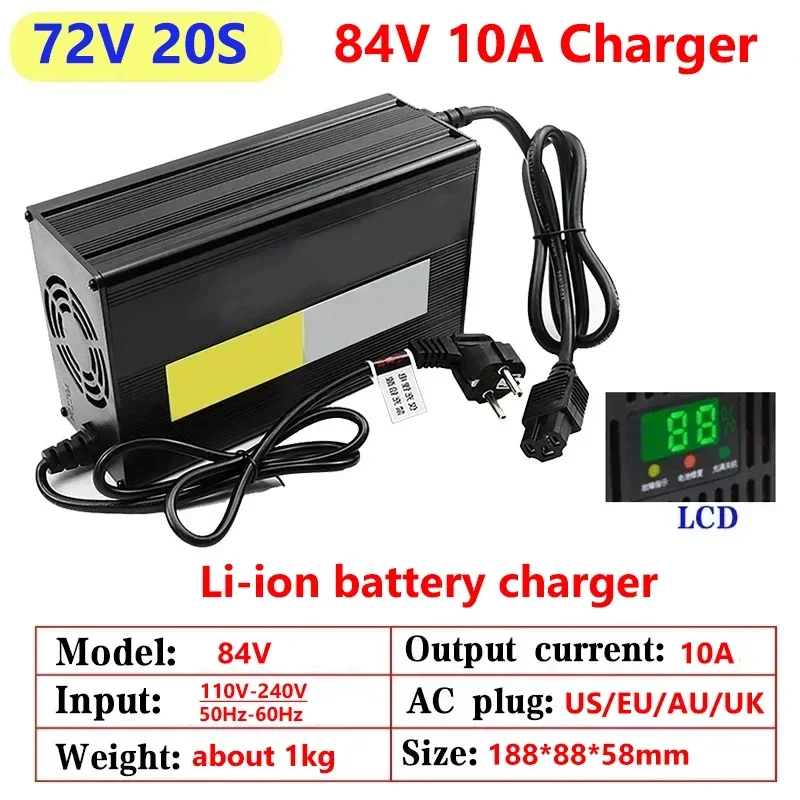 ที่ชาร์จแบตเตอรี่ลิเธียม10A 48 - 84V 20A Smart Charger บทวิจารณ์และราคา